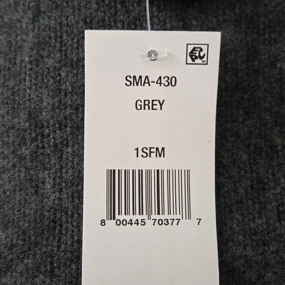 Steve Madden Unisex Grey Fringe Scarf 1 SFM, NWT